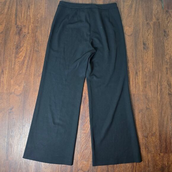 St. John Caviar Wide Leg Black Dress Pants - Size 10 - Picture 5 of 7